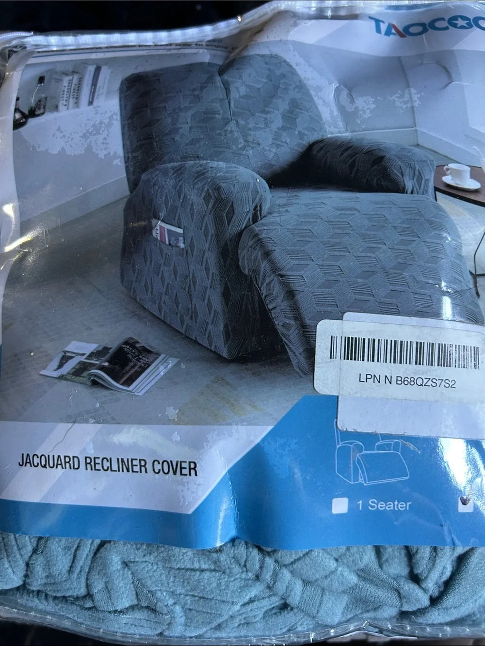 New blue recliner cover
